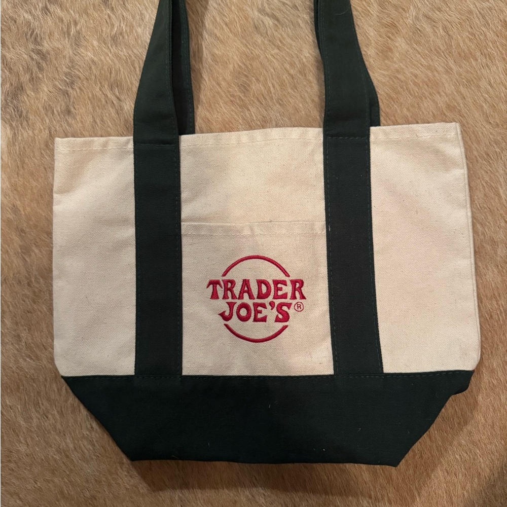 Trader Joe's Canvas Mini Tote Bag - green